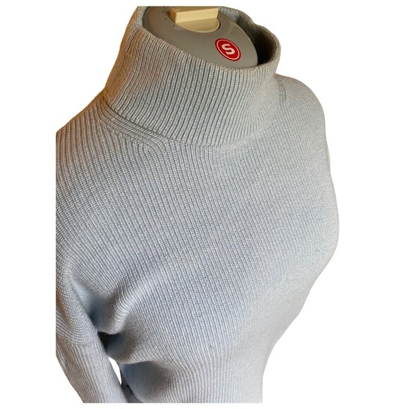 Merino Wool Lululemon Mock Neck Sweater Light Blue - Picture 4 of 7